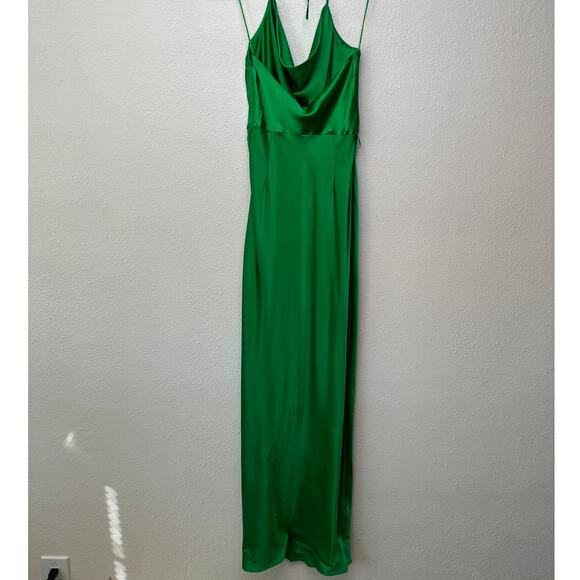 NWT Nicholas Lucinda Green Silk Halter Slip Maxi Dress Women’s US 6 - Picture 3 of 15